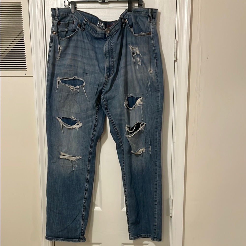 Men's Blue Distressed Jeans